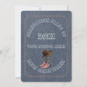 Chic Western Boots Casquette Denim Invitation de d