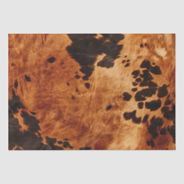 Chic Western Brown Cowhide  Tissue Paper (Front)