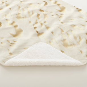 Chic Western Gold White Cream Cowhide  Sherpa Blanket
