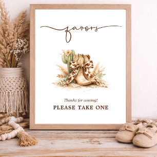 Chic Western Little Baby Favors Sign