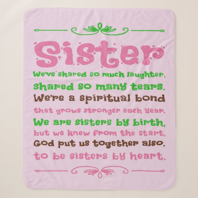 Chic Whimsical Sister Quote Sayings  Sherpa Blanket (Front)