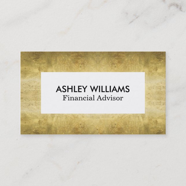 Chic White And Gold | Business Cards (Front)