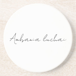 Chic White Calligraphy Professional Creative Coast Coaster