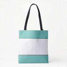 Chic White Centre Light Teal Top Bottom Stripes