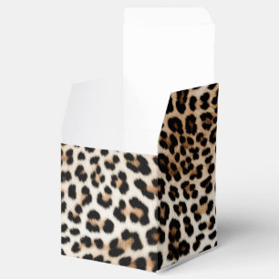 Chic White Cream Leopard Print Favor Box
