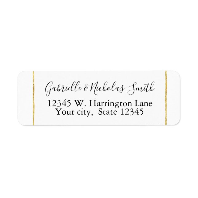 Chic White Gold Glitzy Stripes (Front)