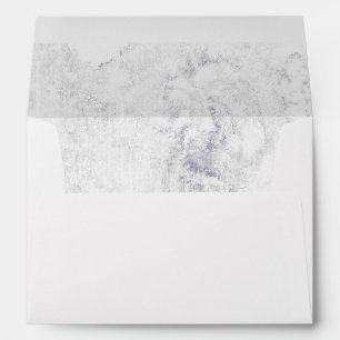 Chic White & Grey Marble Wedding Monogram Envelopes