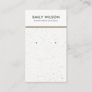CHIC WHITE GREY TERRAZZO STUD EARRING DISPLAY CARD