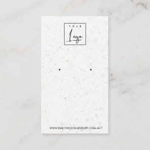 CHIC WHITE GREY TERRAZZO STUD EARRING DISPLAY CARD