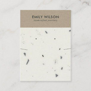 CHIC WHITE KRAFT TERRAZZO NECKLACE EARRING DISPLAY BUSINESS CARD