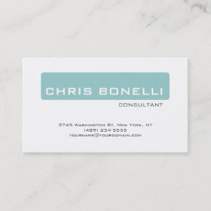 Chic White Light Blue Trendy Business Card