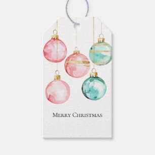 Chic White Mint Pink Gold Christmas Ornaments Gift Tags
