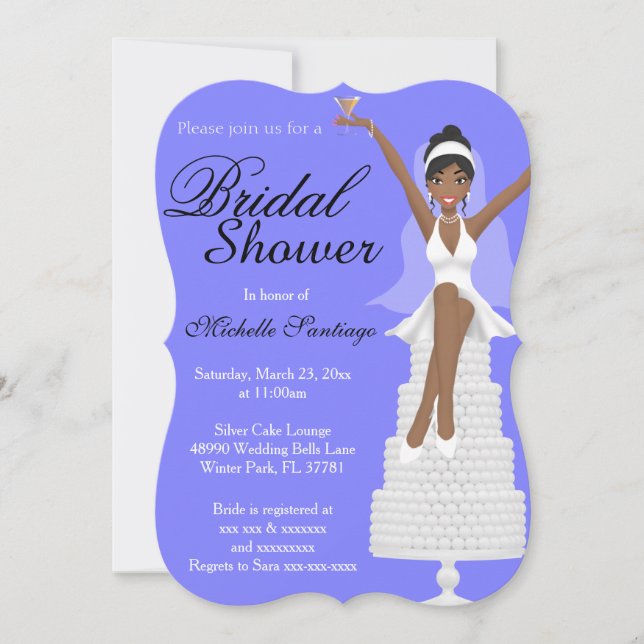 Chic White Modern Bridal Shower Invite (Front)