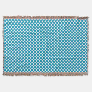 Chic White on Blue Jumbo Polka Dots Throw Blanket