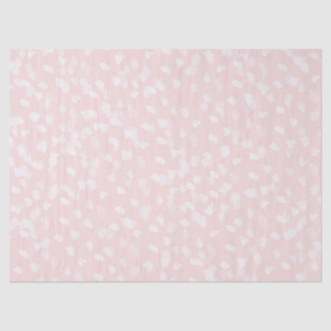 Chic White Pink Spots Tissue Paper (Front)