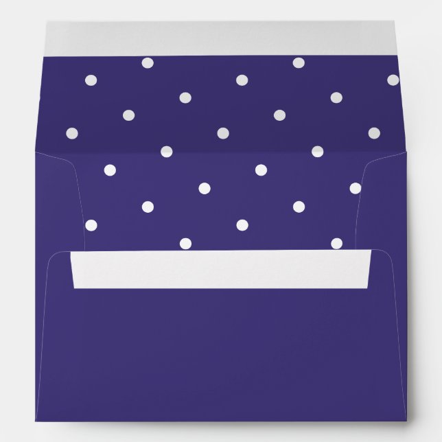 Chic White Polka Dot Pattern Purple Violet Envelope (Back (Bottom))