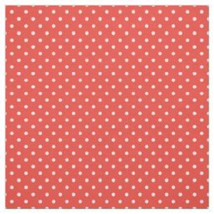 Chic White Polka Dots on Bright Red Pattern Fabric
