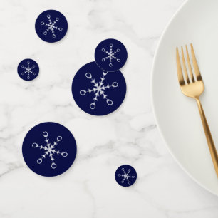 Chic white snowflakes on navy blue Table Confetti