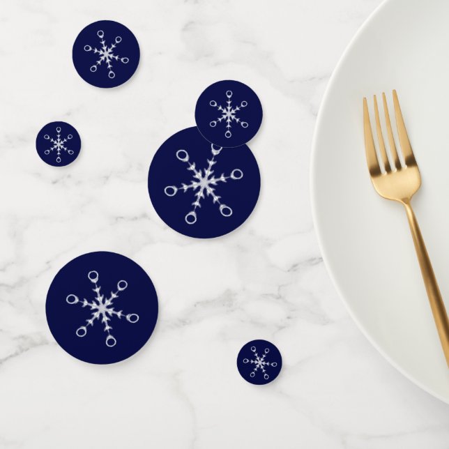 Chic white snowflakes on navy blue Table Confetti (Group)