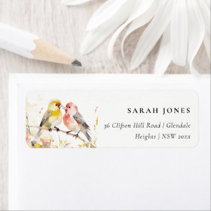 Chic Wild Botanical Watercolor Inséparables Adress
