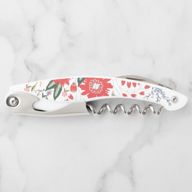 Chic Wild Flower Folk Art Corkscrew (Front)