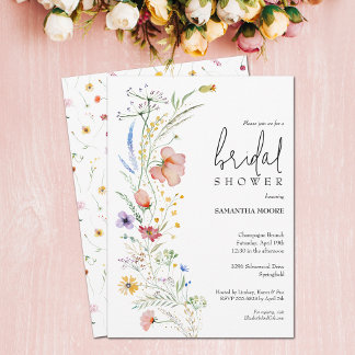 Chic Wildflower Bridal Shower Invitation