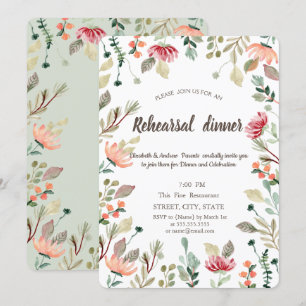 Chic Wildflower Rehearsal Dinner I Invitation
