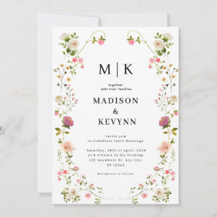 Chic Wildflower Wedding Invitation