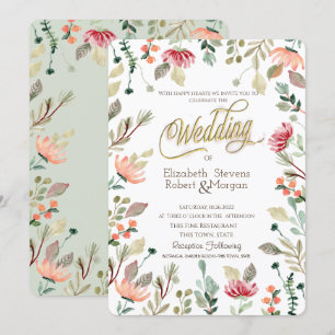 Chic Wildflower Wedding Invitation