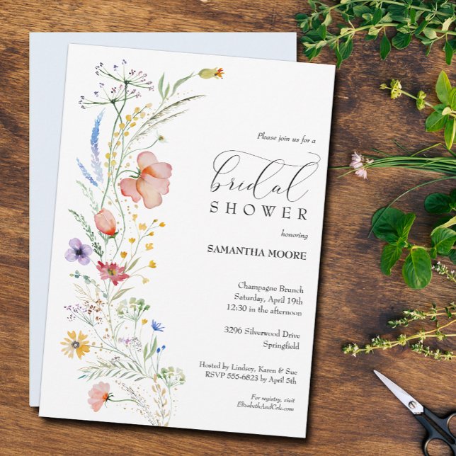 Chic Wildflowers Bridal Shower Invitation (Creator Uploaded)