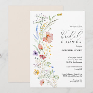Chic Wildflowers Bridal Shower Invitations