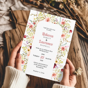 Chic wildflowers meadows wedding invitation
