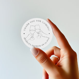 Chic Wine Bridal Shower Classic Round Sticker