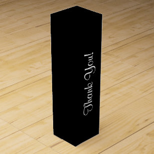 CHIC_WINE GIFT BOX_"Thank You !" ON BLACK Wine Gift Box