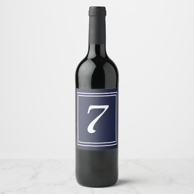 Chic Wine Label Table Number (Front)
