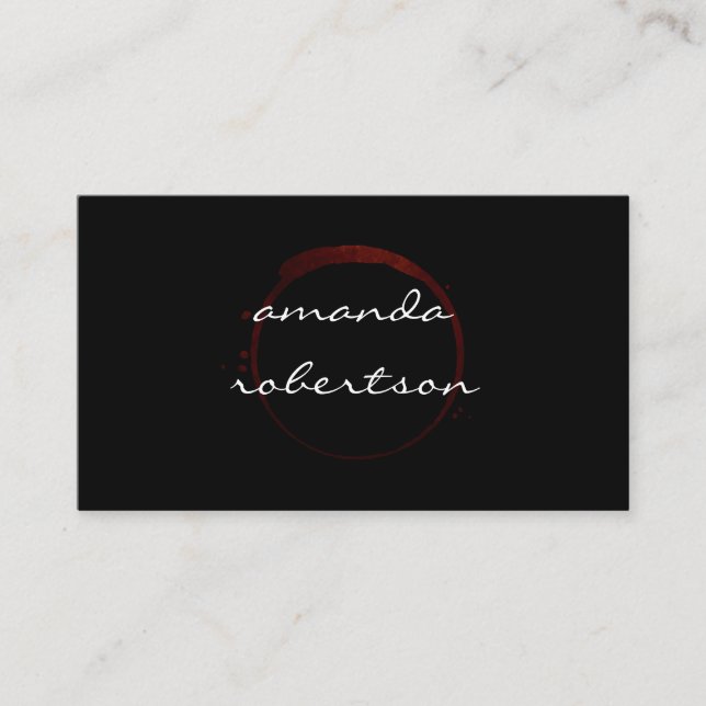 Chic Wine Stain Business Card (Front)