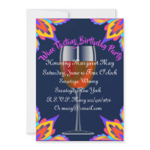 Chic Wine Tasting Birthday Party Invitation