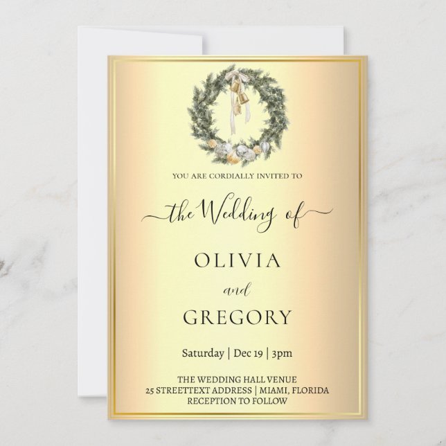 Chic winter wedding invitation (Front)