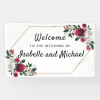 Chic Winter Wedding Welcome Red Floral