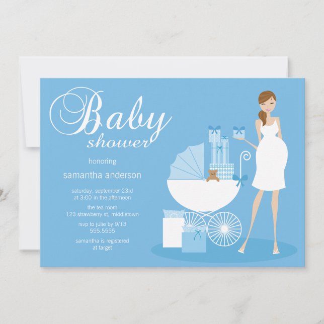 Chic Woman Baby Shower Invitation - Boy (Front)