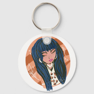 Chic Woman Beauty Fashionista Blogger Keychain