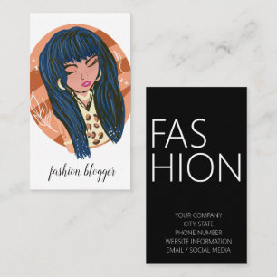 Chic Woman Beauty Fashionista Blogger Planner Business Card