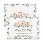 Chic Woodland Animals Greenery Books for Baby Card
