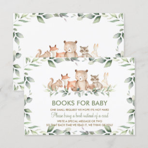 Chic Woodland Animals Greenery Books for Baby Card