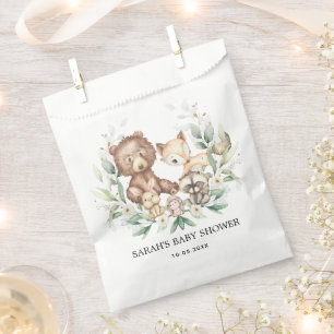Chic Woodland Forest Animals Neutral Baby Birthday Favour Bag