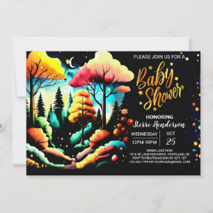 Chic Woodland Forest Baby Shower Invitation