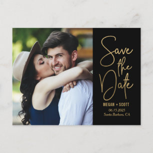 Chic Writing EDITABLE COLOR Save The Date Postcard