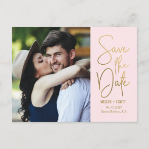 Chic Writing EDITABLE COLOR Save The Date Postcard