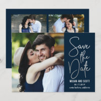 Chic Writing EDITABLE COLOR Save The Date Silver