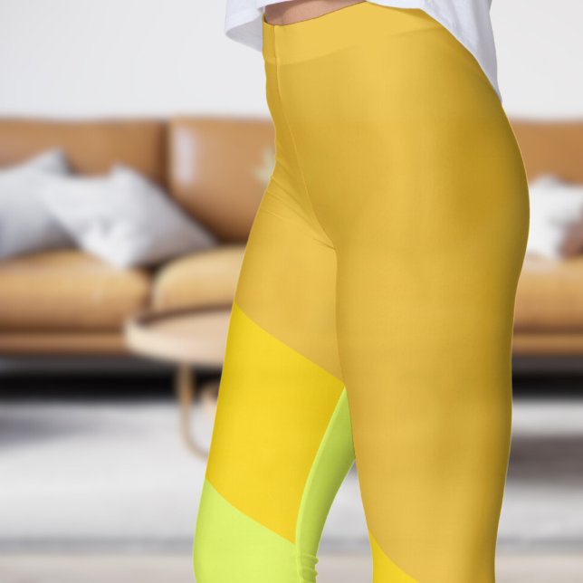 Chic Yellow and Gold Angles Leggings (Chic Yellow and Gold Angles Leggings)